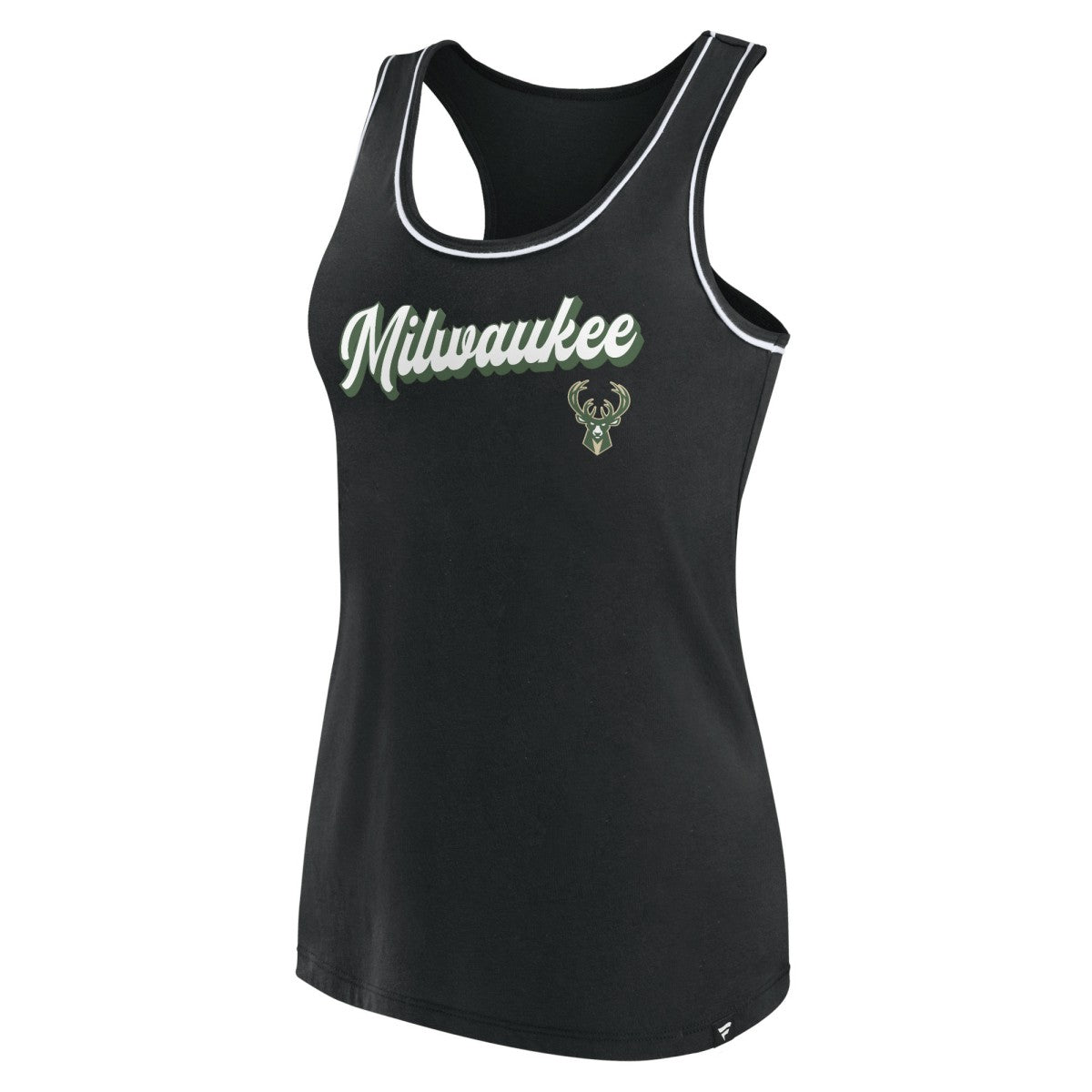Milwaukee Bucks Women's Wordmark Logo Racerback Tank Top Black | Fanatics discount