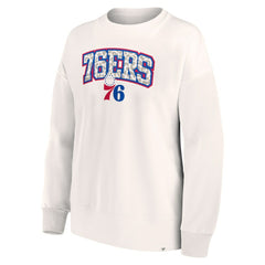 Philadelphia 76ers Women's Tonal Leopard Pullover Sweatshirt White | Fanatics