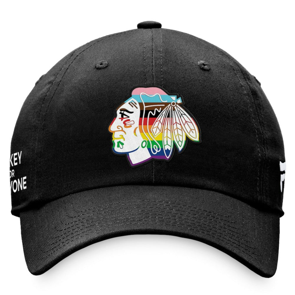 Chicago Blackhawks Fanatics Team Logo Pride Adjustable Hat - Black - NHL 4905358