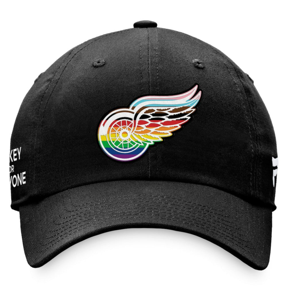 Detroit Red Wings Fanatics Team Logo Pride Adjustable Hat - Black - NHL 4905365