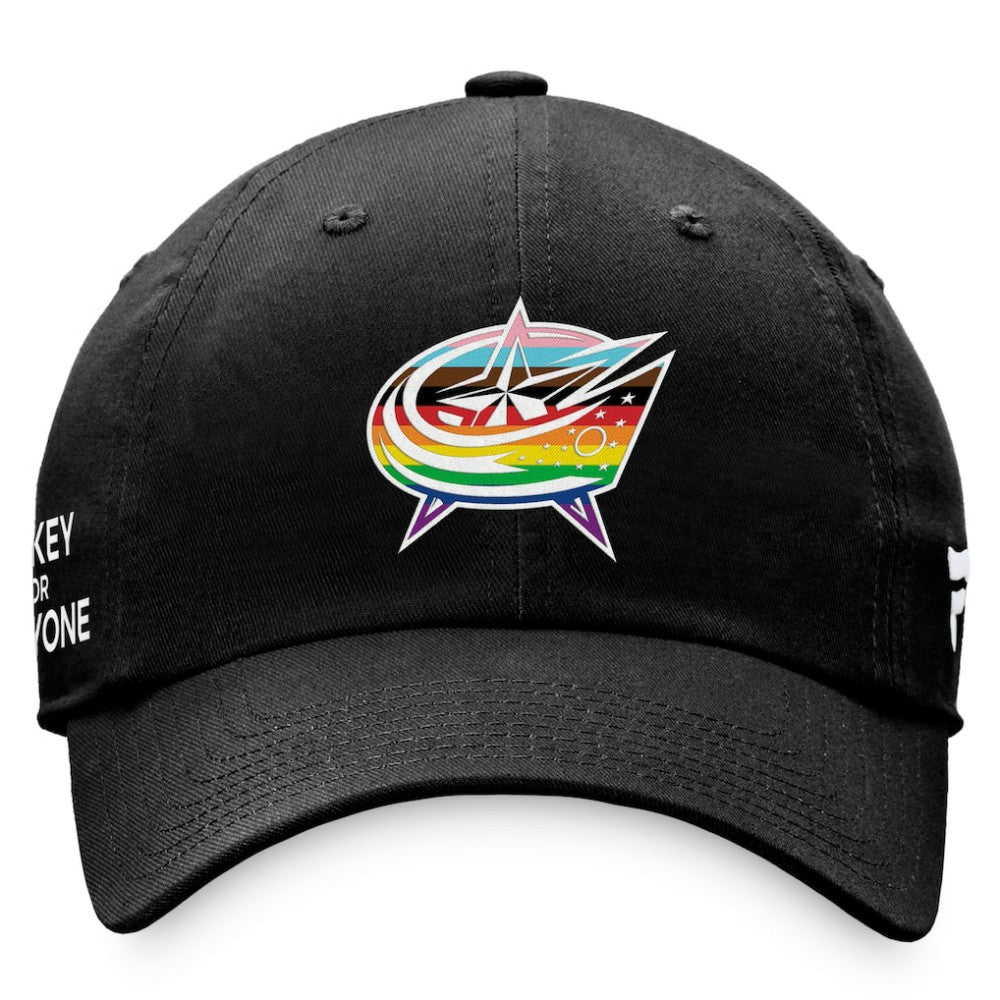 Columbus Blue Jackets Fanatics Team Logo Pride Adjustable Hat - Black - NHL 4905370