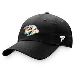 Nashville Predators Fanatics Team Logo Pride Adjustable Hat - Black - NHL 4905376