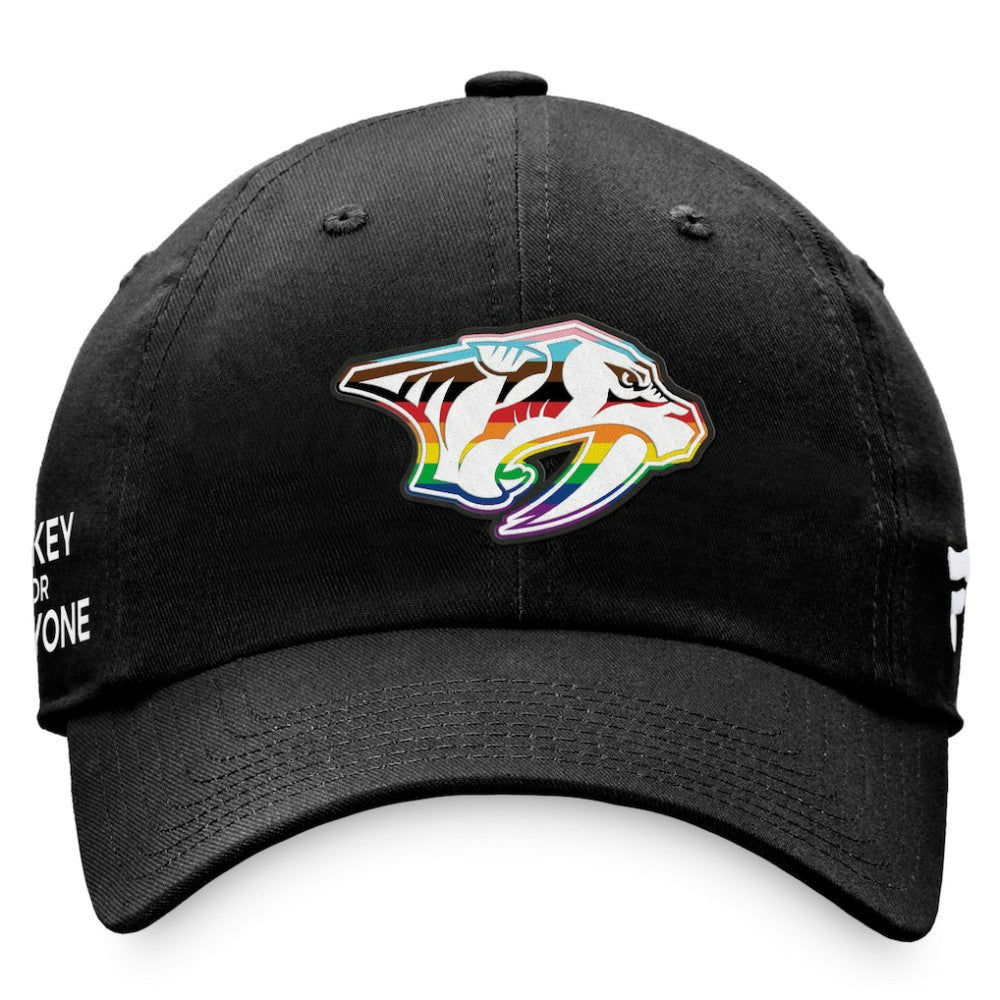 Nashville Predators Fanatics Team Logo Pride Adjustable Hat - Black - NHL 4905376