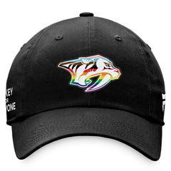 Nashville Predators Fanatics Team Logo Pride Adjustable Hat - Black - NHL 4905376