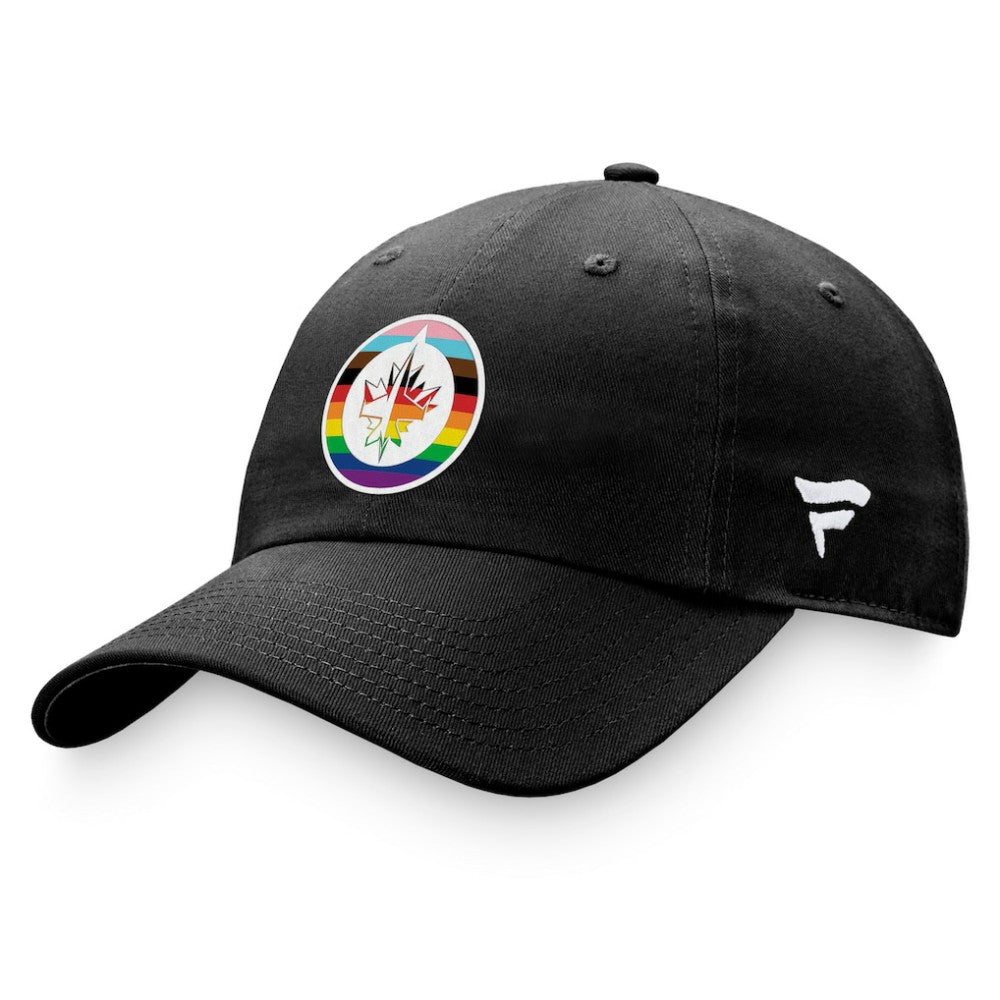 Winnipeg Jets Fanatics Team Logo Pride Adjustable Hat - Black - NHL 4905377