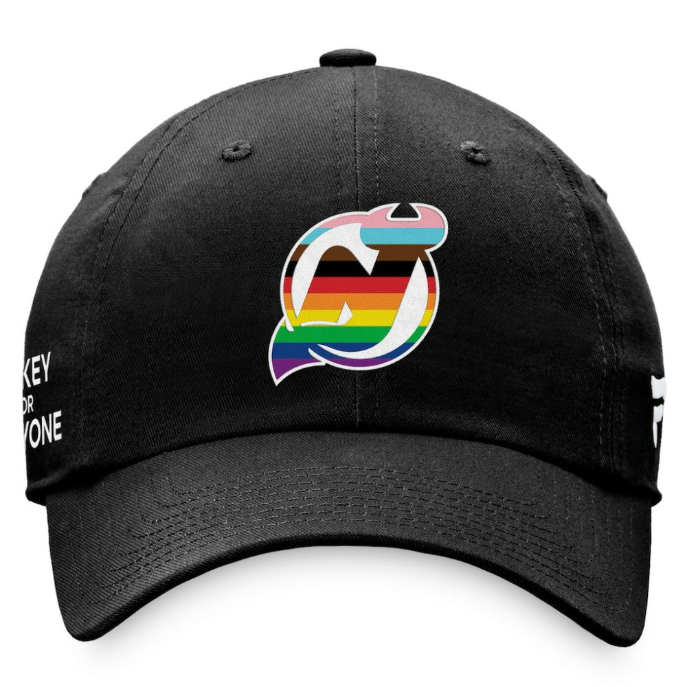 New Jersey Devils Fanatics Team Logo Pride Adjustable Hat - Black - NHL 4905386