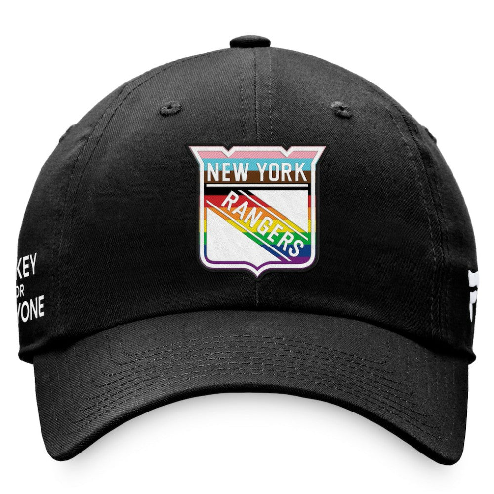 New York Rangers Fanatics Team Logo Pride Adjustable Hat - Black - NHL 4905387