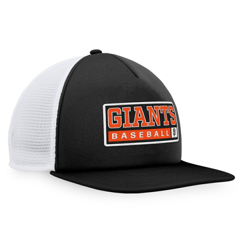 San Francisco Giants Majestic Foam Trucker Snapback Hat - Black/White - MLB on Sale