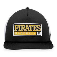 Pittsburgh Pirates Majestic Foam Trucker Snapback Hat - Black/White - MLB Discount
