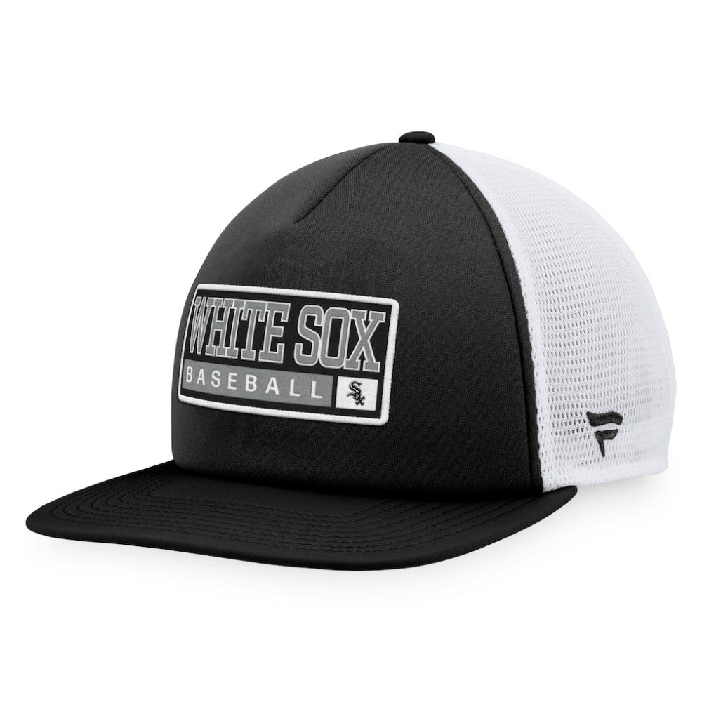 Chicago White Sox Majestic Foam Trucker Snapback Hat - Black/White - MLB Sale
