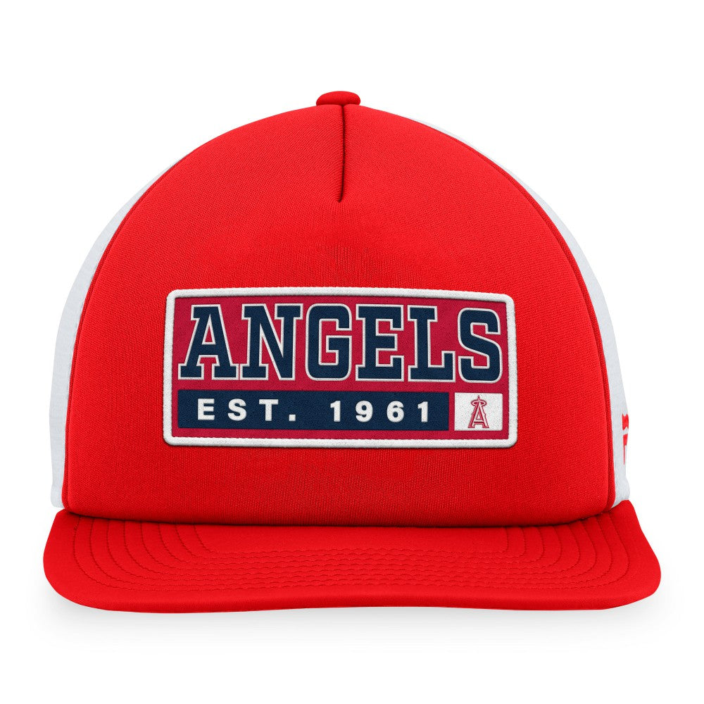 Los Angeles Angels Majestic Foam Trucker Snapback Hat - Red/White - MLB Online