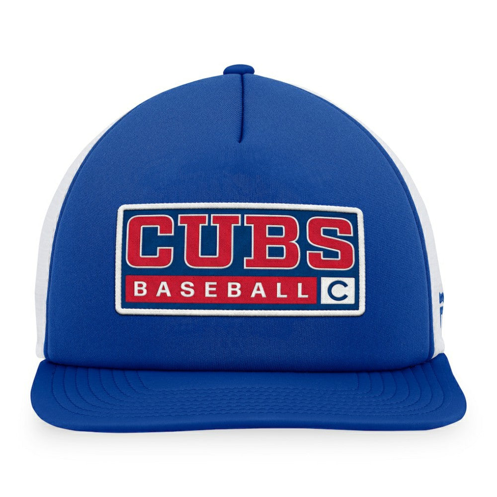 Chicago Cubs Majestic Foam Trucker Snapback Hat - Royal/White - MLB on Sale
