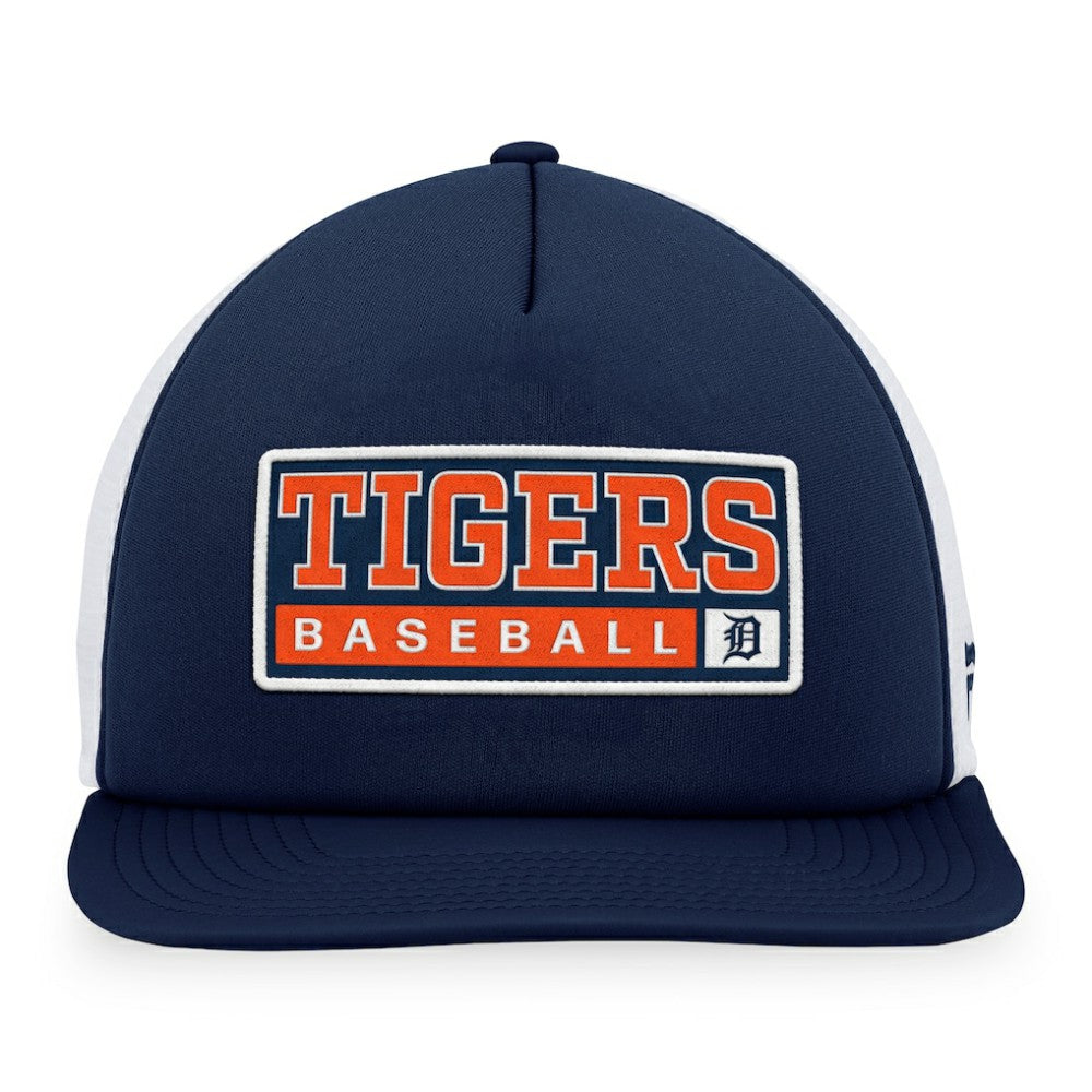 Detroit Tigers Majestic Foam Trucker Snapback Hat - Navy/White - MLB Sale