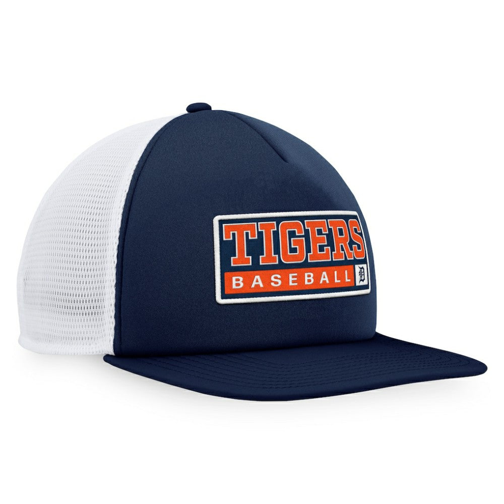 Detroit Tigers Majestic Foam Trucker Snapback Hat - Navy/White - MLB Sale