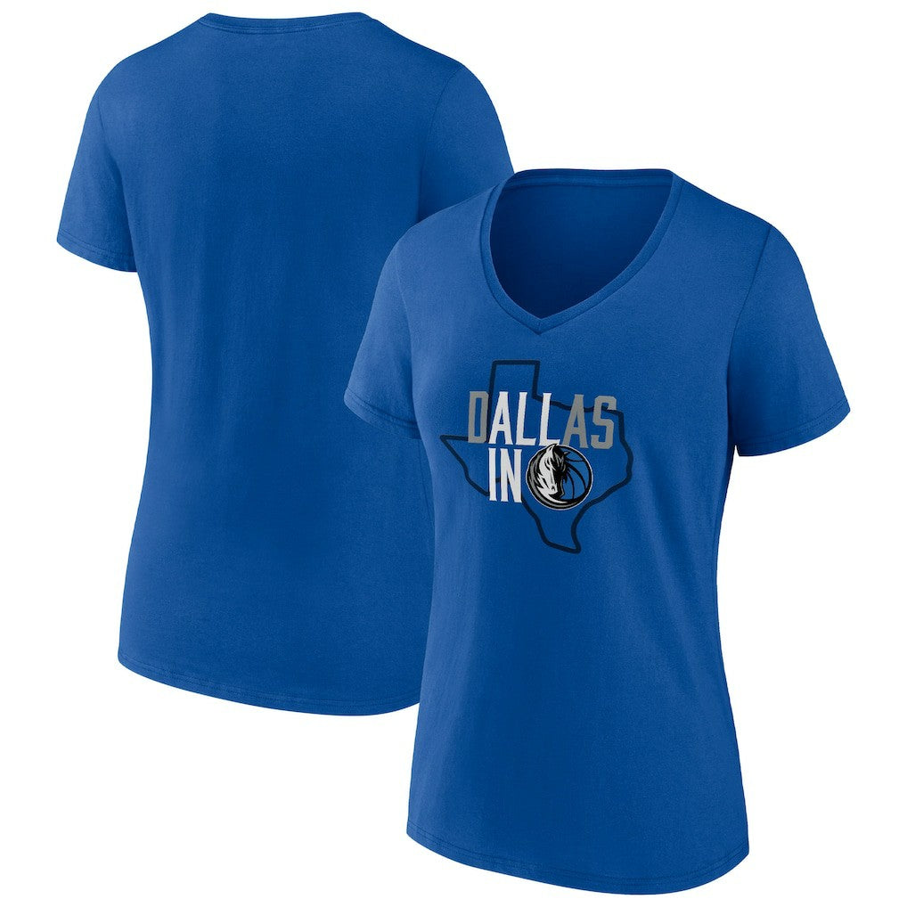 Dallas Mavericks Women's Hometown Collection All In V-Neck T-Shirt for sale Blue | Fanatics Lifestyle
