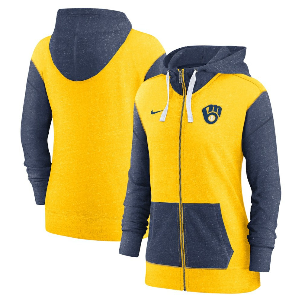Milwaukee Brewers Nike Women's Full-Zip Hoodie - Gold - Nike Discount