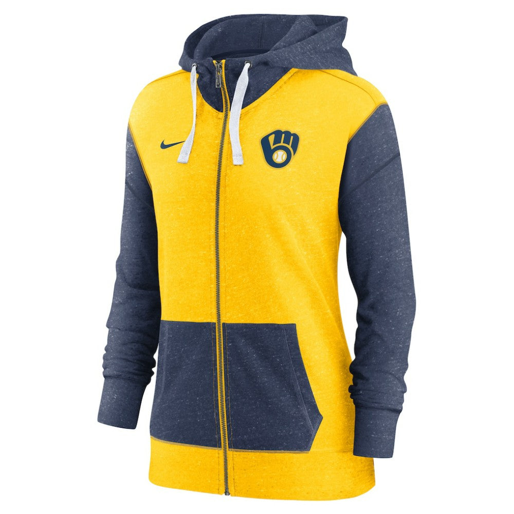 Milwaukee Brewers Nike Women's Full-Zip Hoodie - Gold - Nike Discount