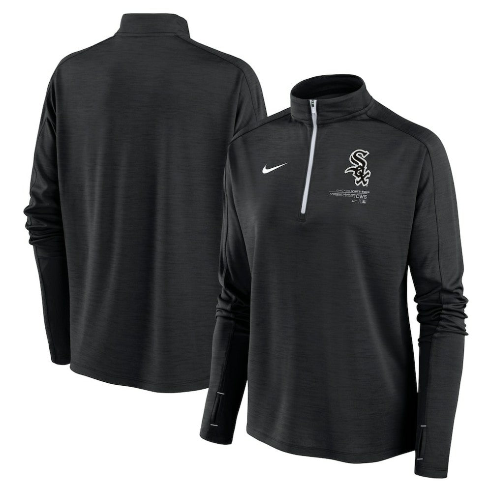 Chicago White Sox Nike Women's Pacer Quarter-Zip Top - Black - Nike Lifestyle