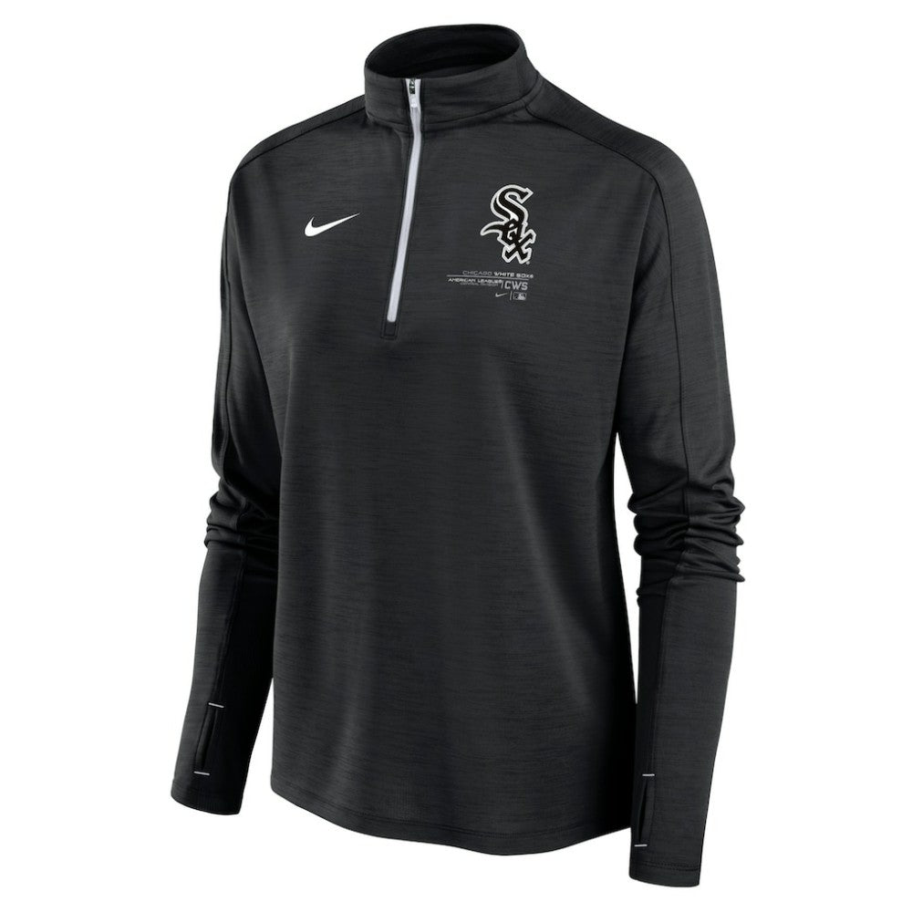 Chicago White Sox Nike Women's Pacer Quarter-Zip Top - Black - Nike Lifestyle