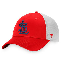 St. Louis Cardinals Fanatics Cooperstown Collection Core Trucker Snapback Hat - Red/White - Fanatics Discount