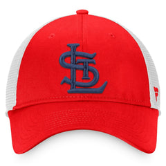 St. Louis Cardinals Fanatics Cooperstown Collection Core Trucker Snapback Hat - Red/White - Fanatics Discount