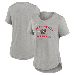Washington Nationals Nike Women's Hot Prospect Tri-Blend T-Shirt - Heather Gray - Nike Sale