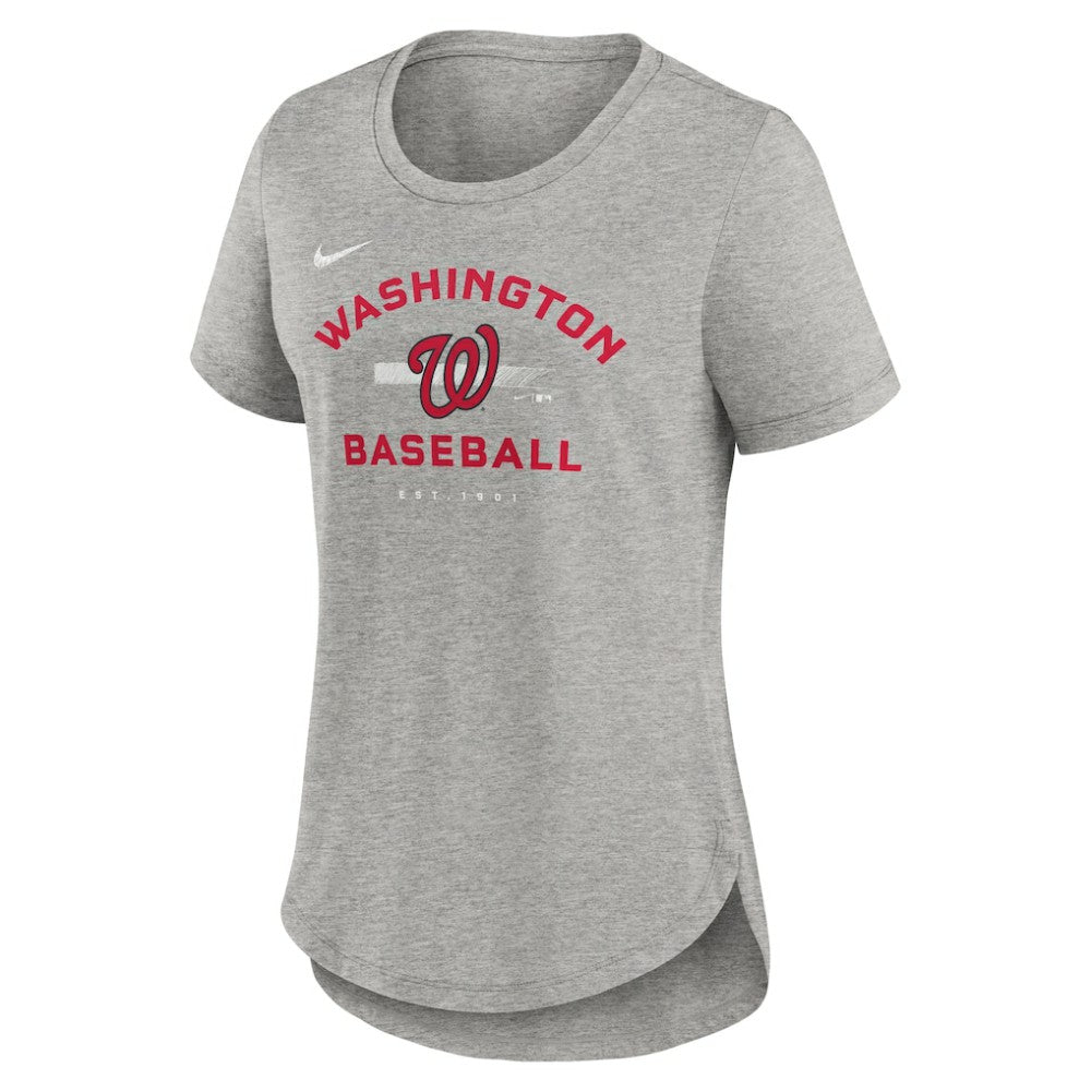 Washington Nationals Nike Women's Hot Prospect Tri-Blend T-Shirt - Heather Gray - Nike Sale