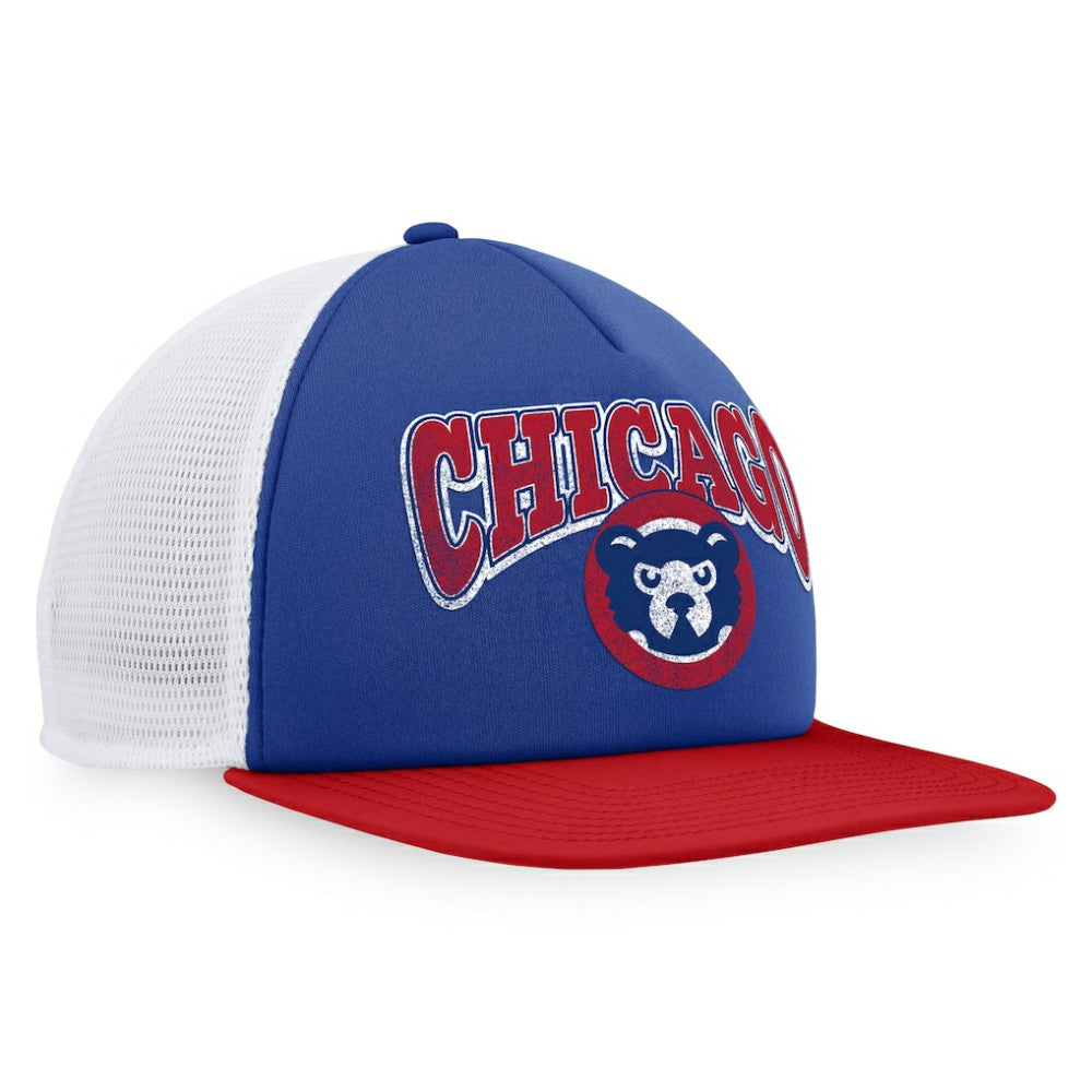 Chicago Cubs Fanatics Heritage Foam Front Trucker Snapback Hat - Royal/Red - Fanatics Discount