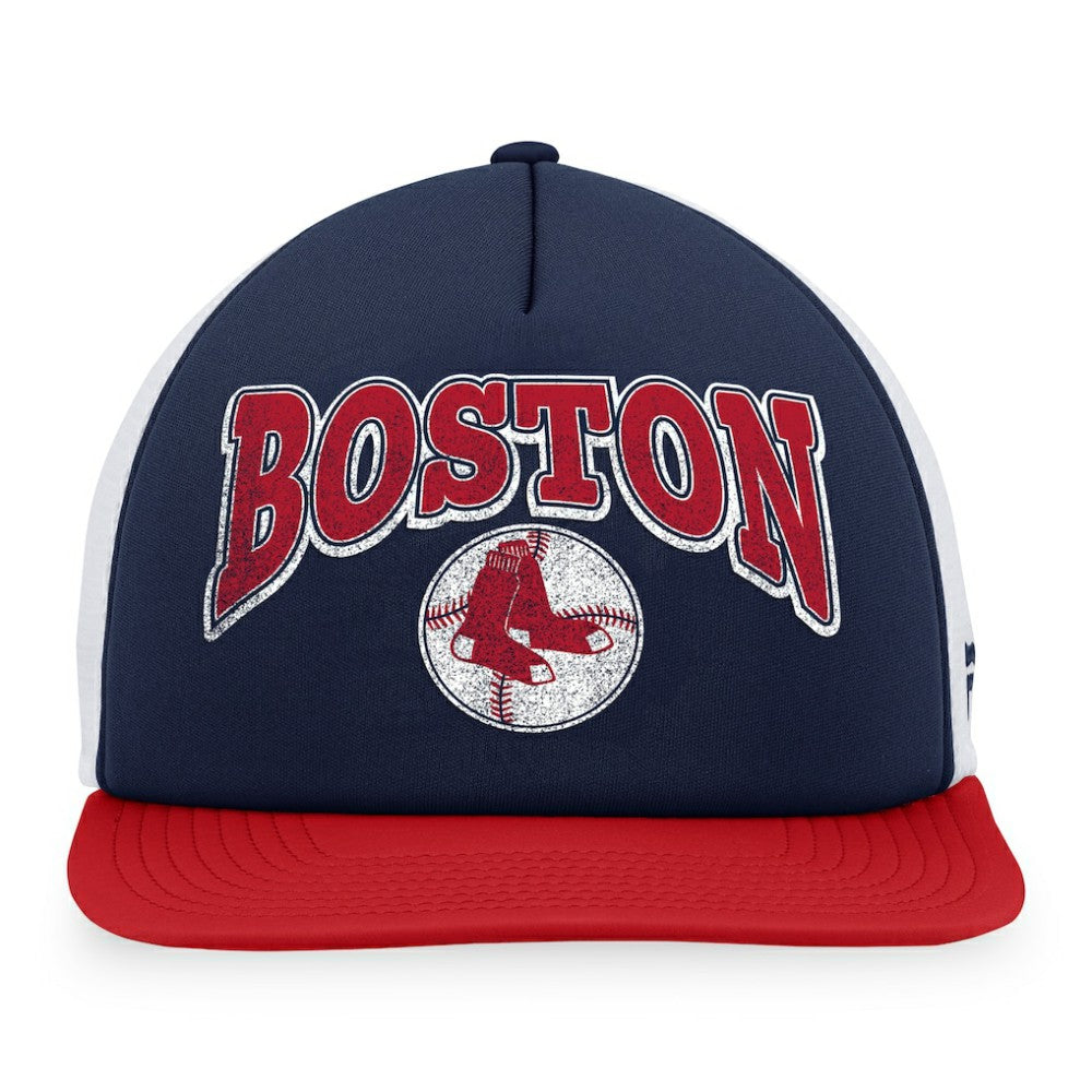Boston Red Sox Fanatics Heritage Foam Front Trucker Snapback Hat - Navy/Red - Fanatics Sale
