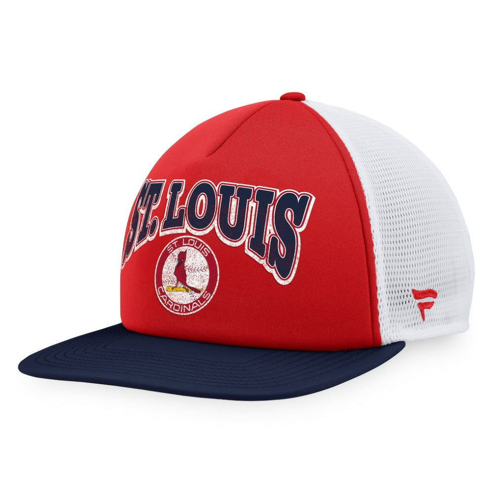 St. Louis Cardinals Fanatics Heritage Foam Front Trucker Snapback Hat - Red/Navy - Fanatics on Sale