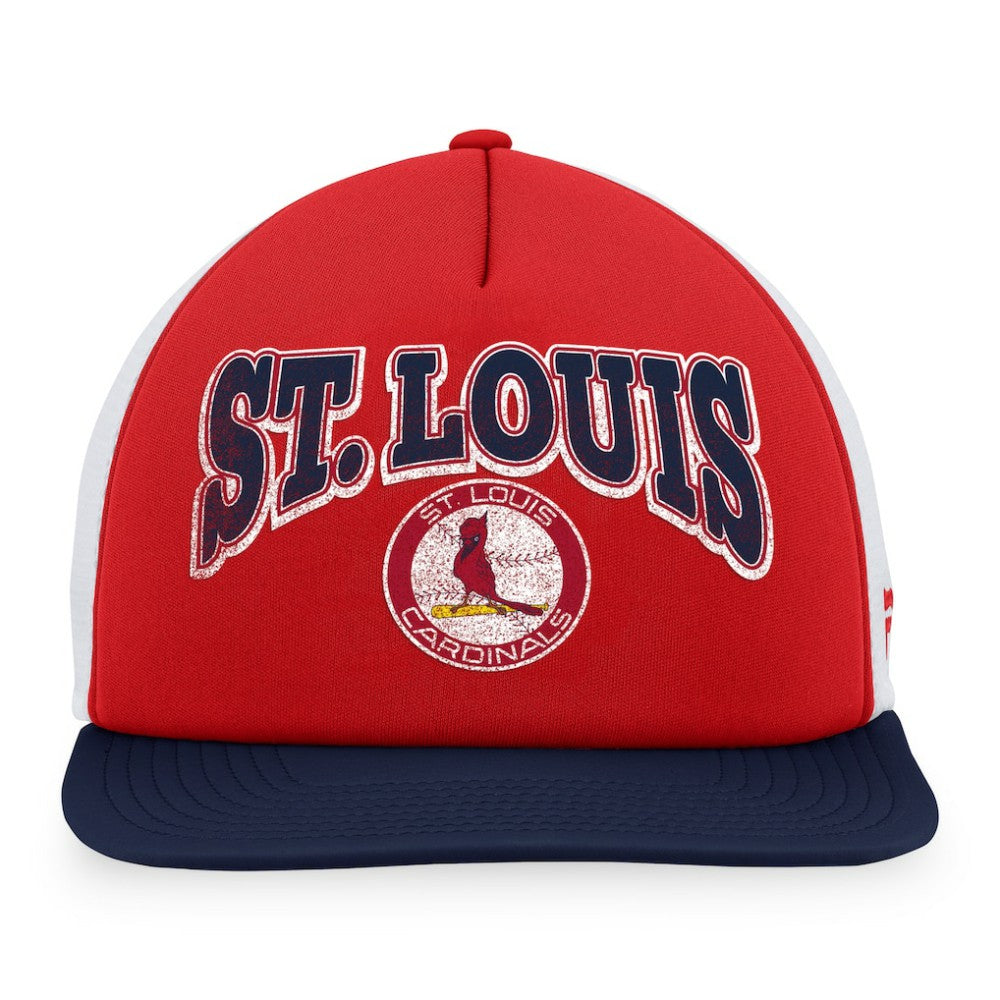 St. Louis Cardinals Fanatics Heritage Foam Front Trucker Snapback Hat - Red/Navy - Fanatics on Sale