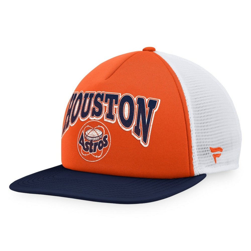 Houston Astros Fanatics Heritage Foam Front Trucker Snapback Hat - Orange/Navy - Fanatics on Sale