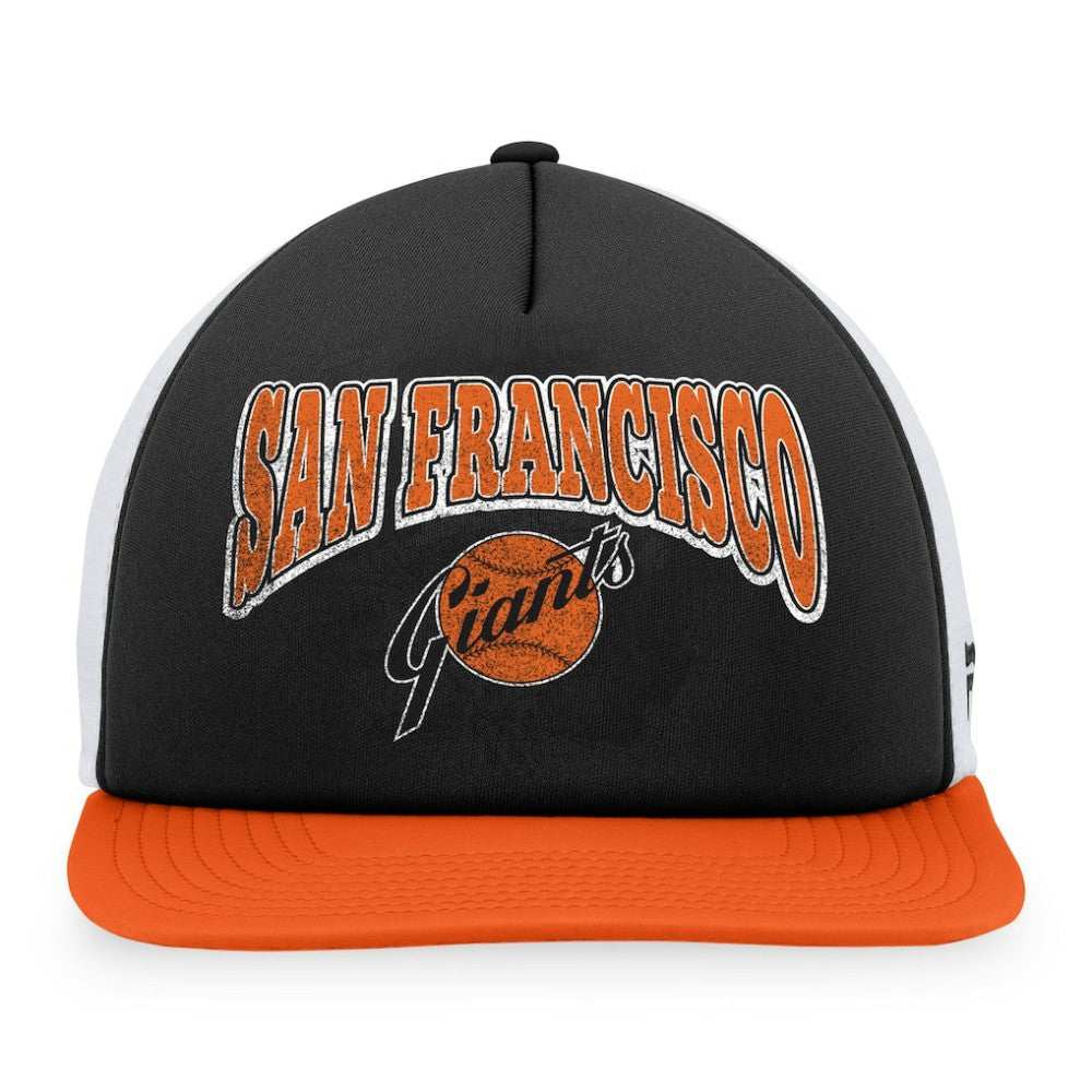 San Francisco Giants Fanatics Heritage Foam Front Trucker Snapback Hat - Black/Orange - Fanatics Sale