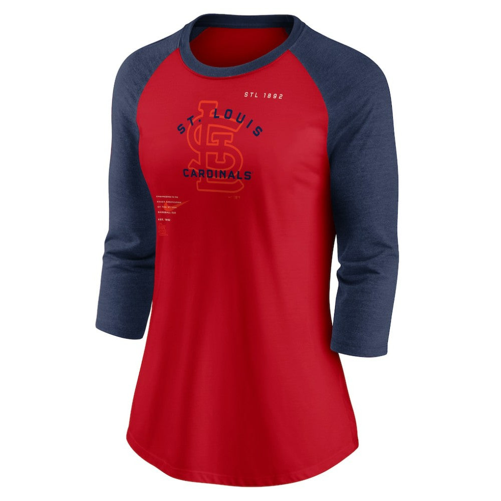 St. Louis Cardinals Nike Women's Next Up Tri-Blend Raglan 3/4-Sleeve T-Shirt - Red/Navy - Nike Sale