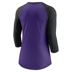 Colorado Rockies Nike Women's Next Up Tri-Blend Raglan 3/4-Sleeve T-Shirt - Purple/Black - Nike Online