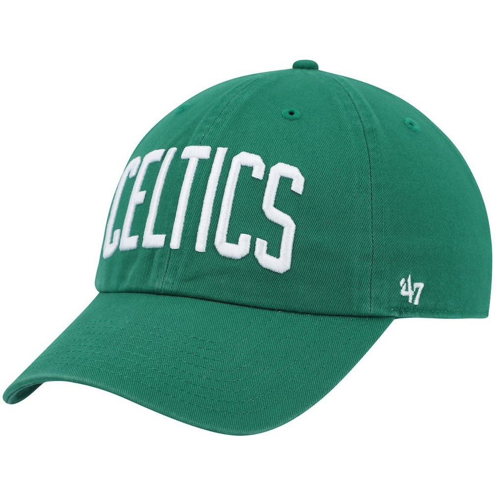 Boston Celtics '47 Clean Up Wordmark Adjustable Hat Kelly Green | 47 brand US