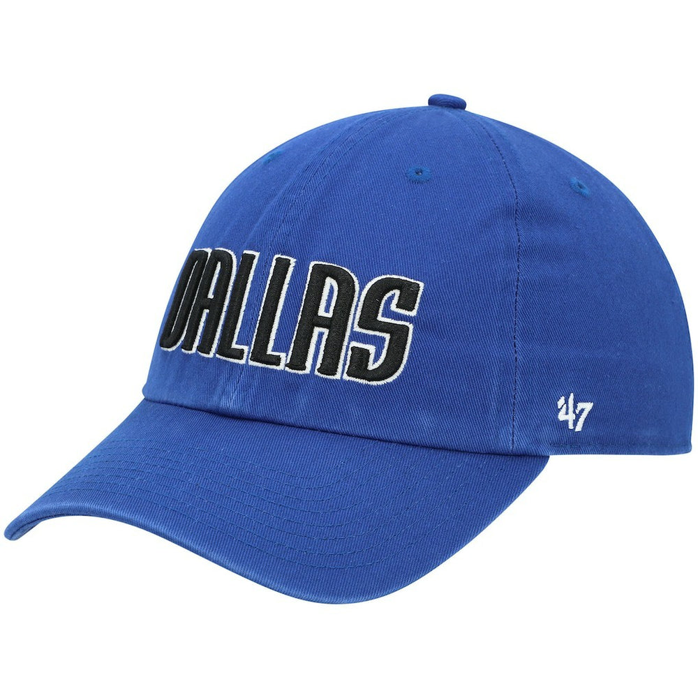 Dallas Mavericks '47 Clean Up Wordmark Adjustable Hat for sale Royal | 47 brand discount
