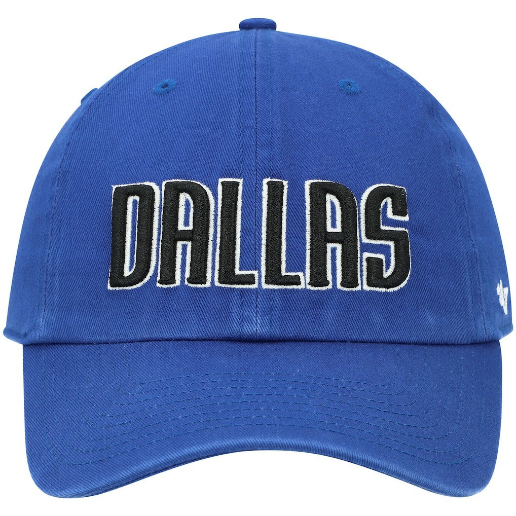 Dallas Mavericks '47 Clean Up Wordmark Adjustable Hat for sale Royal | 47 brand discount