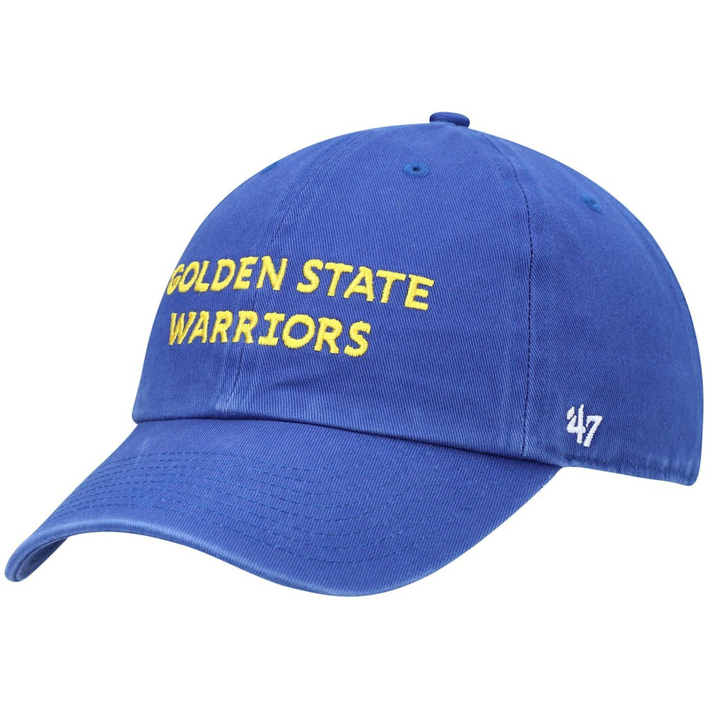 Golden State Warriors '47 Clean Up Wordmark Adjustable Hat for sale Royal | 47 brand US