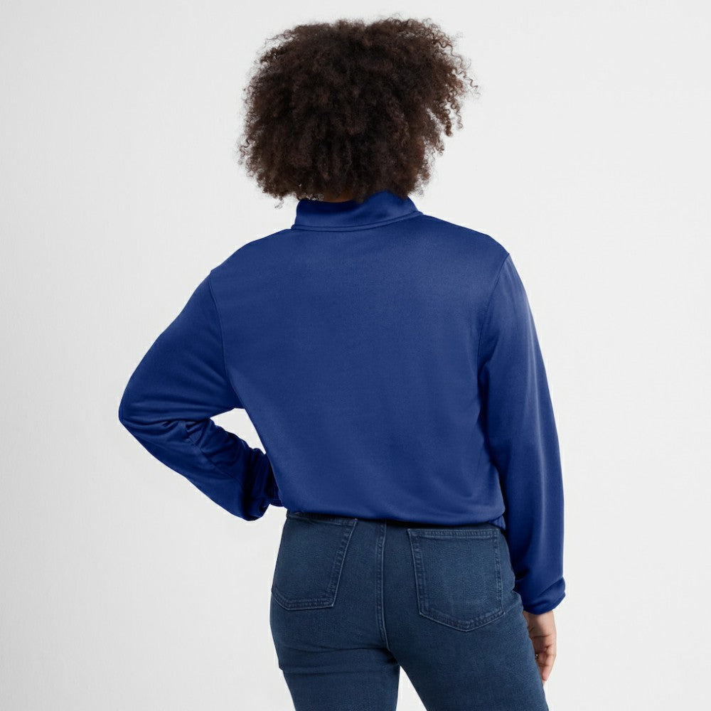 Chicago Cubs Nike Women's Rewind Splice Half-Zip Semi-Cropped Bubble Hem Sweatshirt - Royal - Nike Online