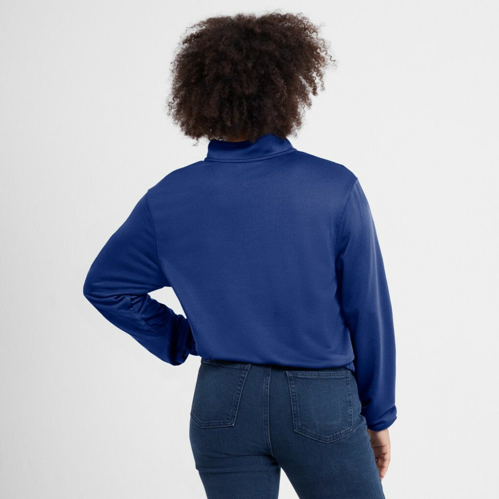 St. Louis Cardinals Nike Women's Rewind Splice Half-Zip Semi-Cropped Bubble Hem Sweatshirt - Royal - Nike Lifestyle