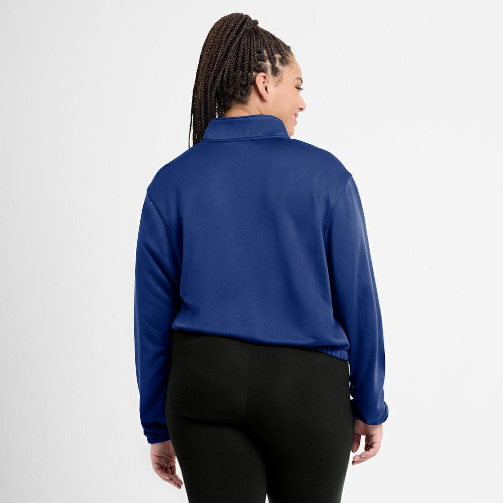 St. Louis Cardinals Nike Women's Rewind Splice Half-Zip Semi-Cropped Bubble Hem Sweatshirt - Royal - Nike Lifestyle