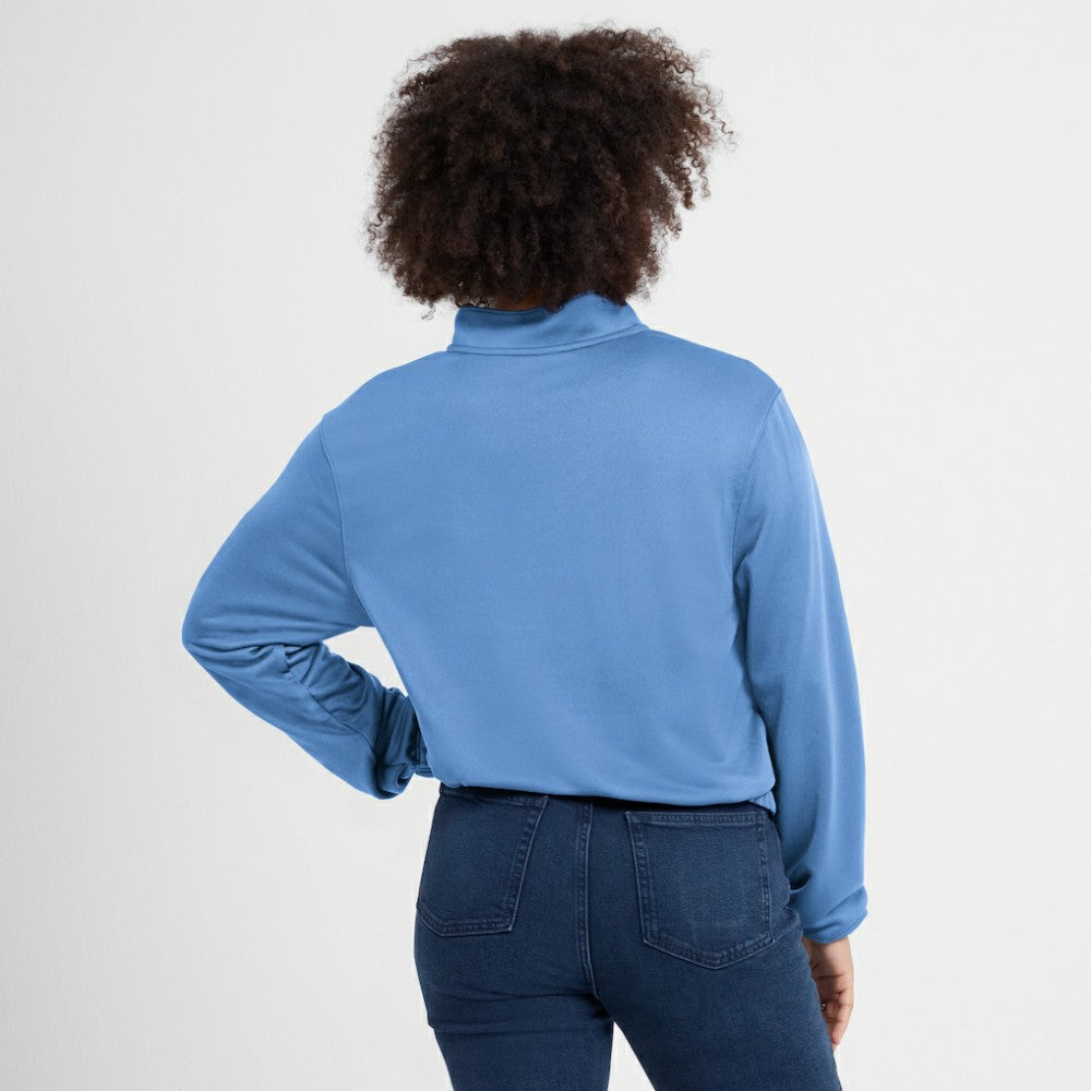 Minnesota Twins Nike Women's Rewind Splice Half-Zip Semi-Cropped Bubble Hem Sweatshirt - Light Blue - Nike Sale