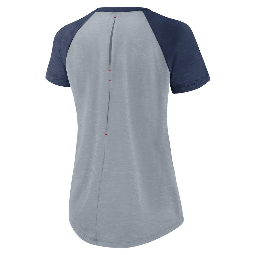 Los Angeles Angels Nike Women's Summer Breeze Raglan Fashion T-Shirt - Heather Gray - Nike Lifestyle