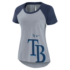 Tampa Bay Rays Nike Women's Summer Breeze Raglan Fashion T-Shirt - Heather Gray - Nike Online