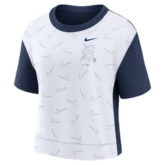 Detroit Tigers Nike Women's Line Up High Hip Fashion T-Shirt - Navy/White - Nike on Sale