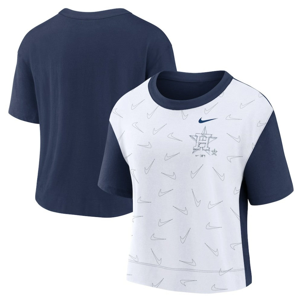 Houston Astros Nike Women's Line Up High Hip Fashion T-Shirt - Navy/White - Nike Sale