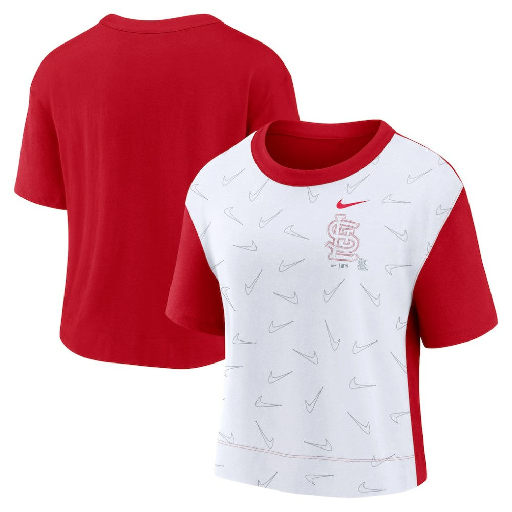 St. Louis Cardinals Nike Women's Line Up High Hip Fashion T-Shirt - Red/White - Nike on Sale