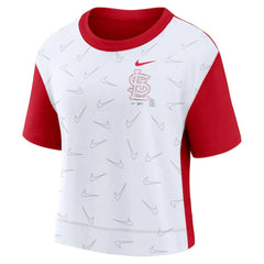 St. Louis Cardinals Nike Women's Line Up High Hip Fashion T-Shirt - Red/White - Nike on Sale