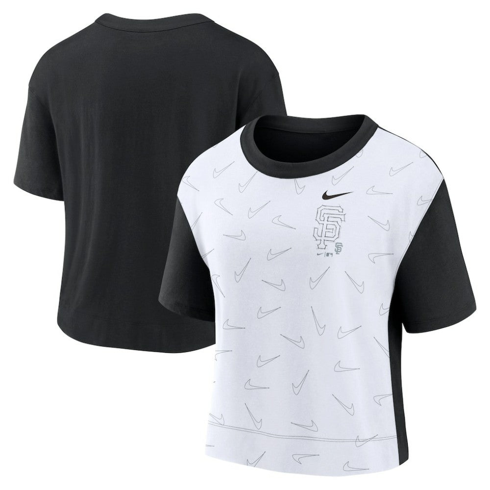 San Francisco Giants Nike Women's Line Up High Hip Fashion T-Shirt - Black/White - Nike Sale
